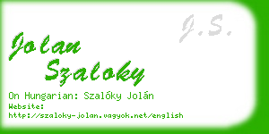 jolan szaloky business card